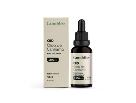 Óleo de Cânhamo 5% 1500 Mg CANNBLISS Full Spectrum com Mct 30 Ml Sabor Natural