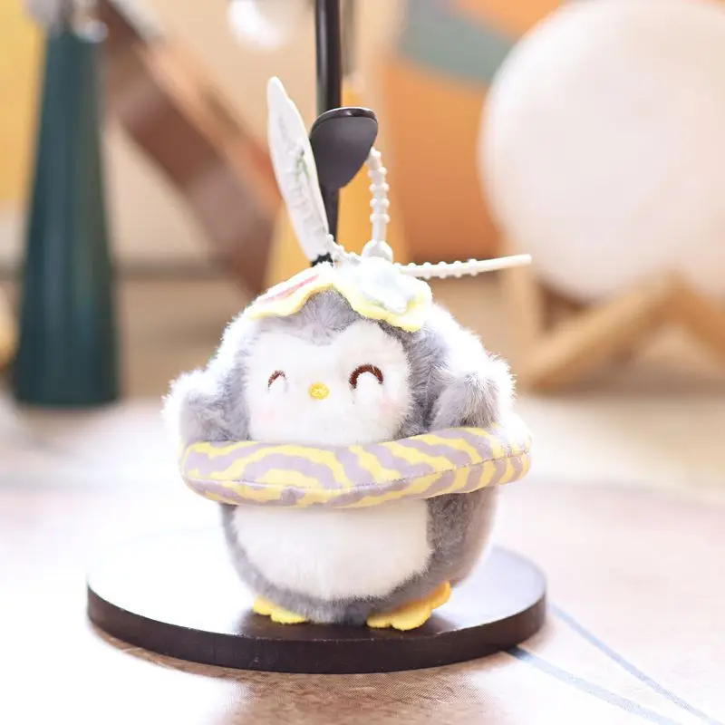 Chaveiro de Pelúcia Fofo de Pinguim de Verão, Decoração Estilosa para Bolsa, Chaveiro para Carro MDUG (cinza)
