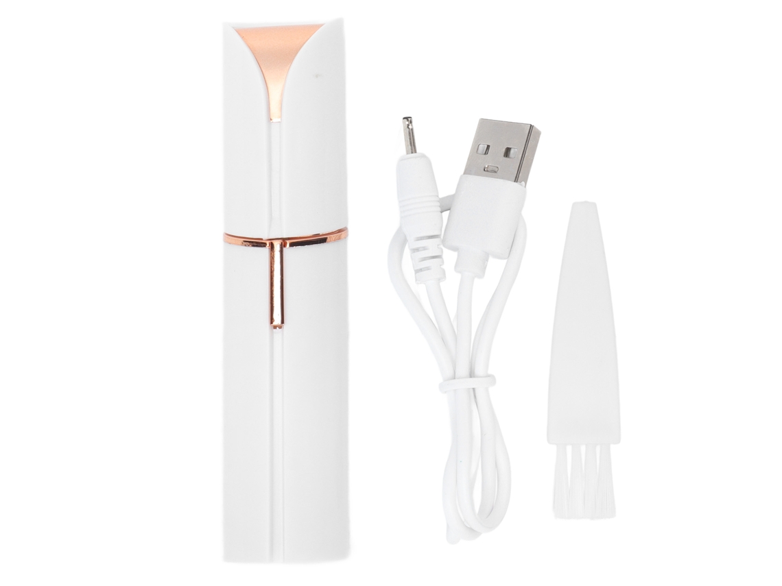 Epilador Facial Mini para Mulheres, Design em Forma de Batom, Recarregável Usb, Remoção Segura de Cabelo | S/MARCA