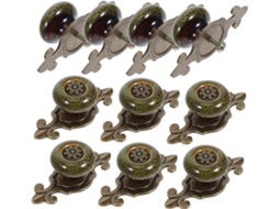 Conjunto De 10 Puxadores Gaveta Em Vidro Verde, Estilo Vintage, Com Estampa De Leopardo, Para Armários E Cozinhas