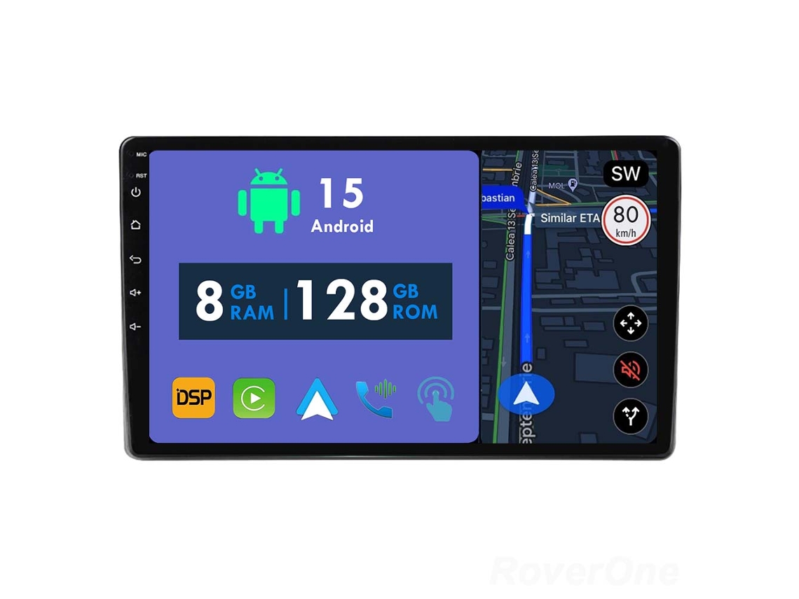 Auto Rádio Carro Bluetooth Autoradio 8GB RAM 128G ROM CarPlay Navegação GPS Ecrã Táctil RoverOne para Mitsubishi L200 5 2018-2020  