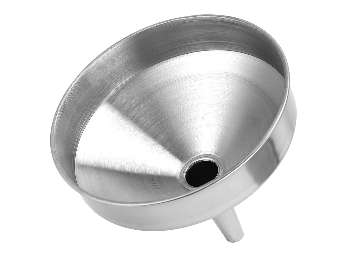 Funil De Aço Inoxidável Grande Diâmetro, Longa Vida Útil, Superfície Lisa E Resistente A Riscos, Cor Prata 15cm