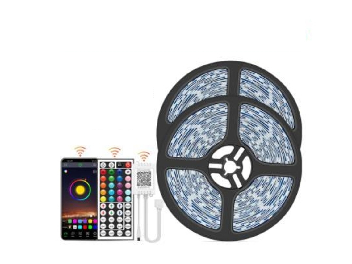 Fita De Led Bluetooth 20m 44 Teclas Controle Por App Multicolorida 20m Smd5050 Fita De Led Bluetooth 30le Multic Slowmoose