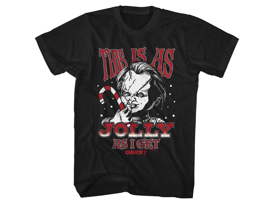 Unisex Adult T-shirt Rockinstone Chucky This Is As Jolly Black Sizel
