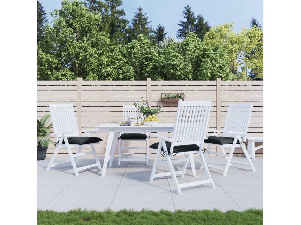 Vidaxl Almofadões De Cadeira 4 Pcs 40x40x7 Cm Tecido Oxford Preto