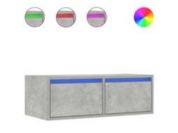 Móvel de Tv MAISON EXCLUSIVE com Luzes Led em Cinzento Cimento (75x35,5x25 cm)