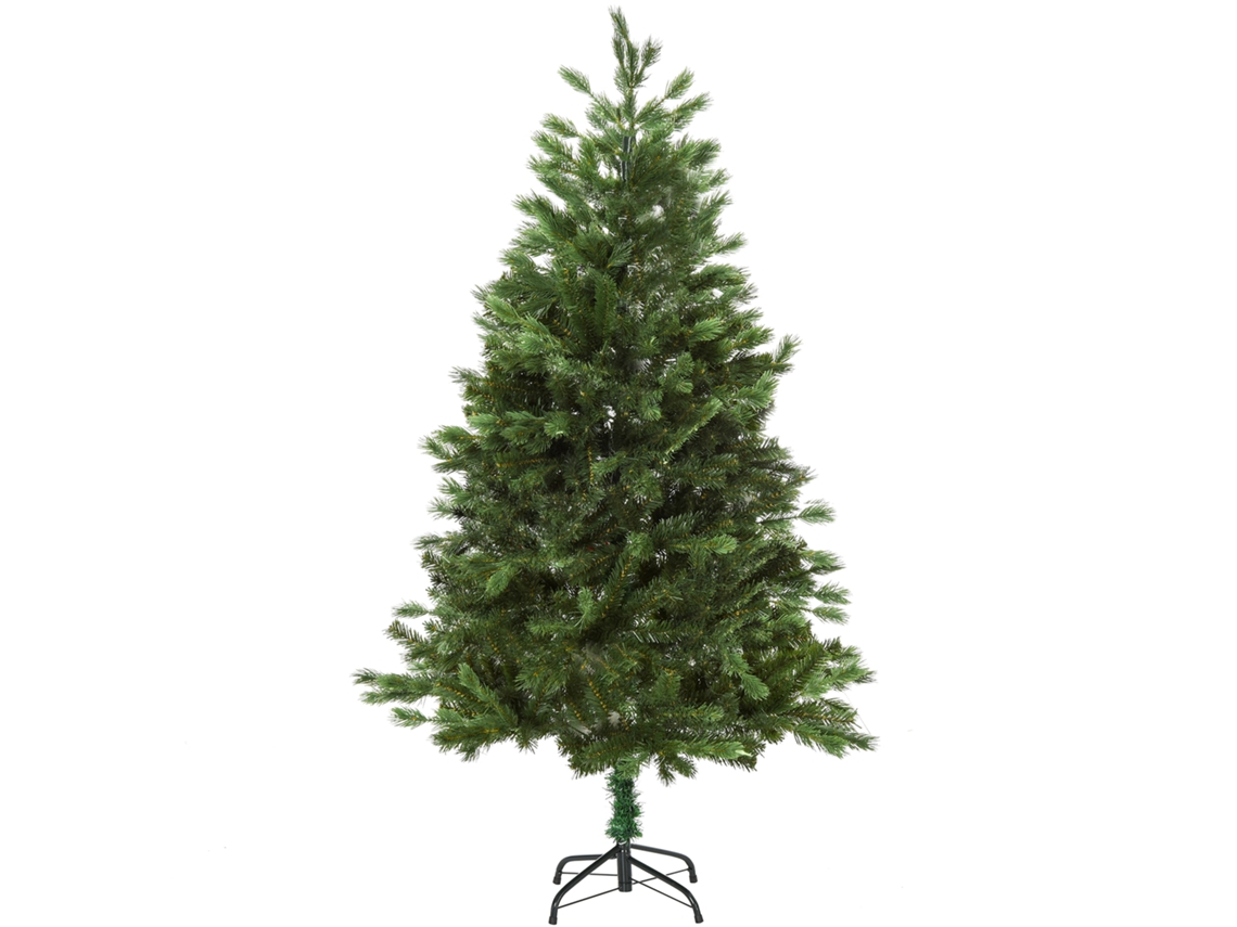 Árvore De Natal Artificial Verde Diâmetro 105x210 Cm, Galhos De Pe E Pvc, Base Dobrável Sólida Para Decoração Festiva.