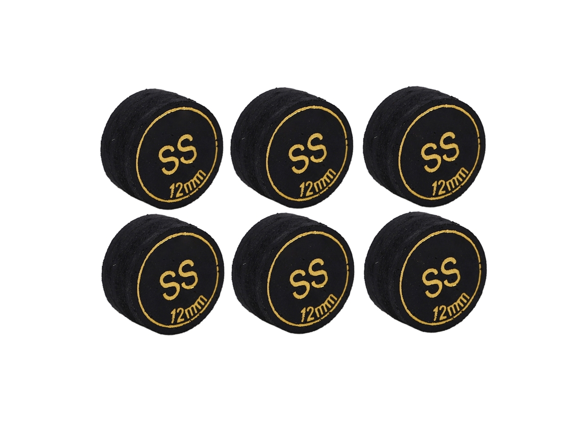 6 Pontas De Taco De Bilhar 12mm Pontas De Cue Leve Para Substituição Em Casa Clube Ss