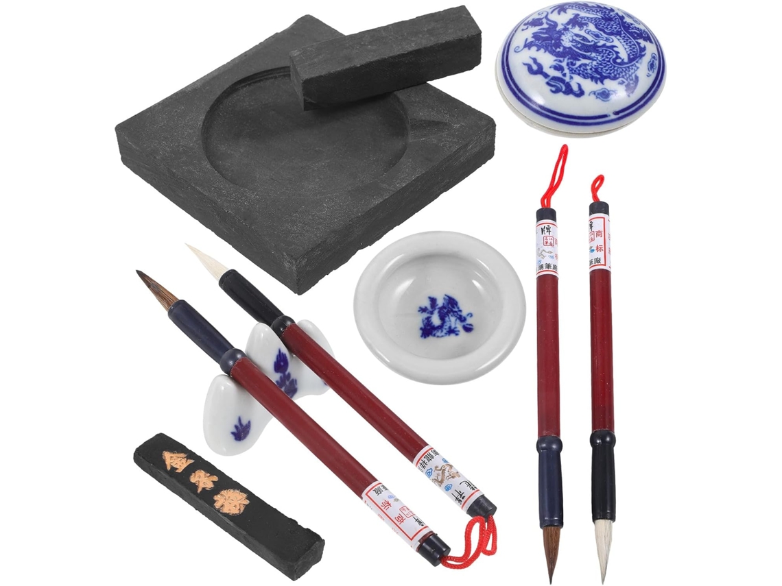 Conjunto de 5 Peças para Caligrafia Chinesa com Pincéis Leves CHABERLU
