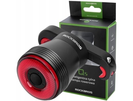 Luz de bicicleta Rockbros Q5 alimentada por bateria com sistema de freio