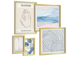 Conjunto De Pinturas Gráficos Estilosos Natureza Abstração Espelharte (5 Peças)