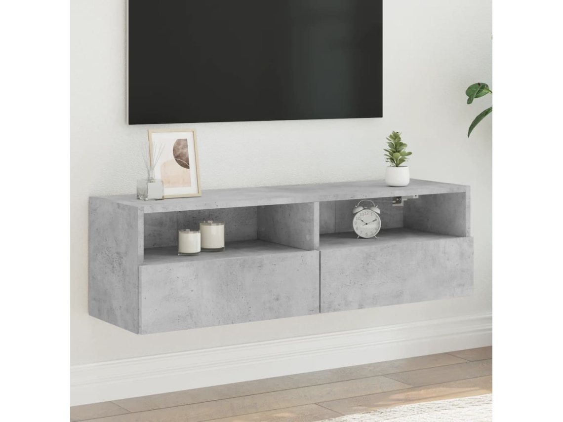 Vidaxl Móvel Parede P/ Tv 100x30x30 Cm Derivados Madeira Cinza Cimento