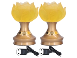 LAXISCREED: Lâmpada Led Budista Amarela com Estátua Buda, Ajustável e Floral 100 240v LAXISCREED