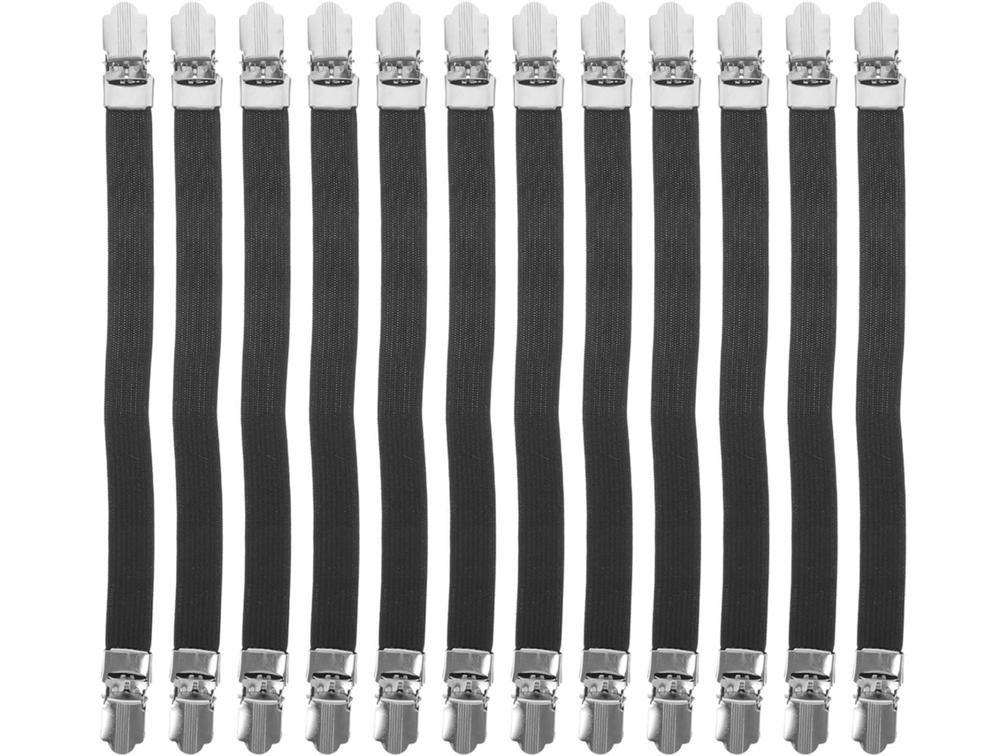 Stobaza Conjunto De 12 Peças Prendedores Elásticos Pretos Para Tábua Passar Roupa, Com Tiras E Cordas Antiderrapantes De