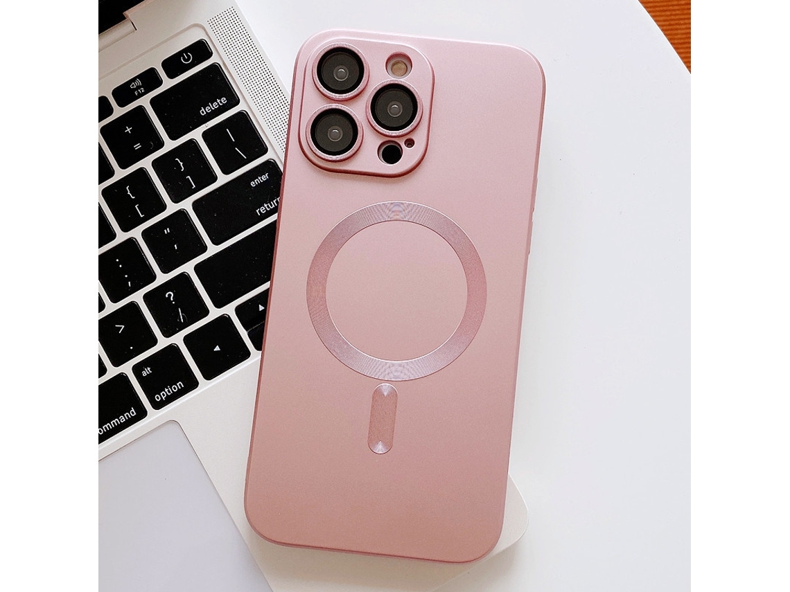 Capa Magnética Rosa Para Iphone 17 Air Com Protetor De Lente.