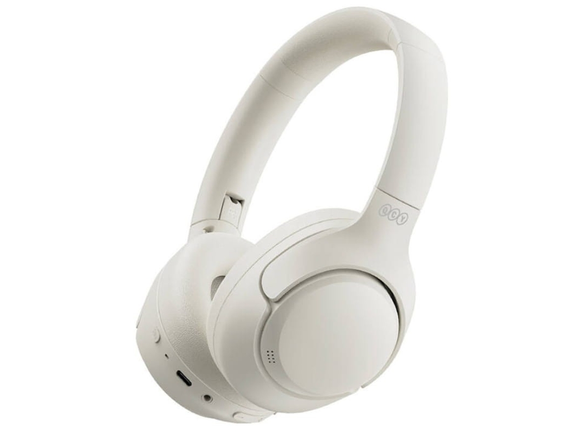 Auscultadores QCY Bluetooth com Cancelamento de ruído Branco