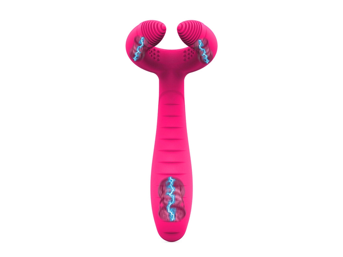 Vibrador de Anel Peniano de Silicone Anel Peniano para Retardar a Ejaculação Estimulador Vaginal Duplo Vermelho ENZONS