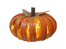 Enfeite Halloween Jarra Iluminada Abóbora Outono