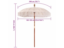 Sombra Para Pátio Vidaxl Creme Madeira X250 Cm) ((185 195)