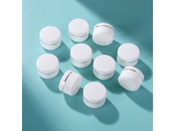 10 Vasos Redondos de 20ml com Tampas de Rosca MDUG (branco)