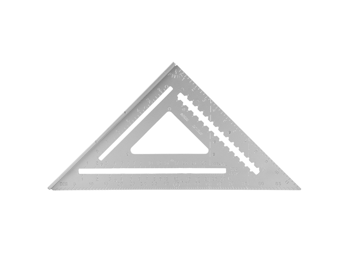 Régua triangular de 12 polegadas YURU liga de alumínio com ângulo reto para carpintaria