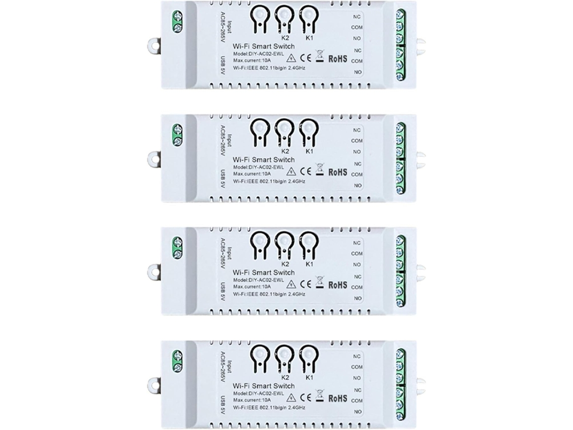 4x Smart Wifi Switch de 2 Canais, Temporizador Diy SFUSHOS