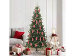 Vidaxl Bola De Pinheiro De Natal 40 Unid. Vermelho 4 X 9 Cm Plástico