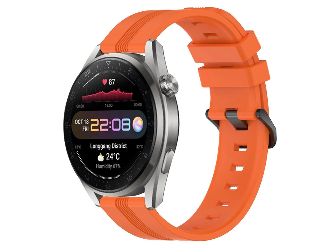 Pulseira De Silicone Listrada Côncava De 22 Mm Para Huawei Watch 3 Pro