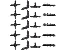 Conector De Irrigação Plástico 4/7 Mm, Kit Com 20 Peças Conexões