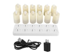 Velas led sem chama decorativas para casamento, festas e casa com carregamento usb | S/MARCA