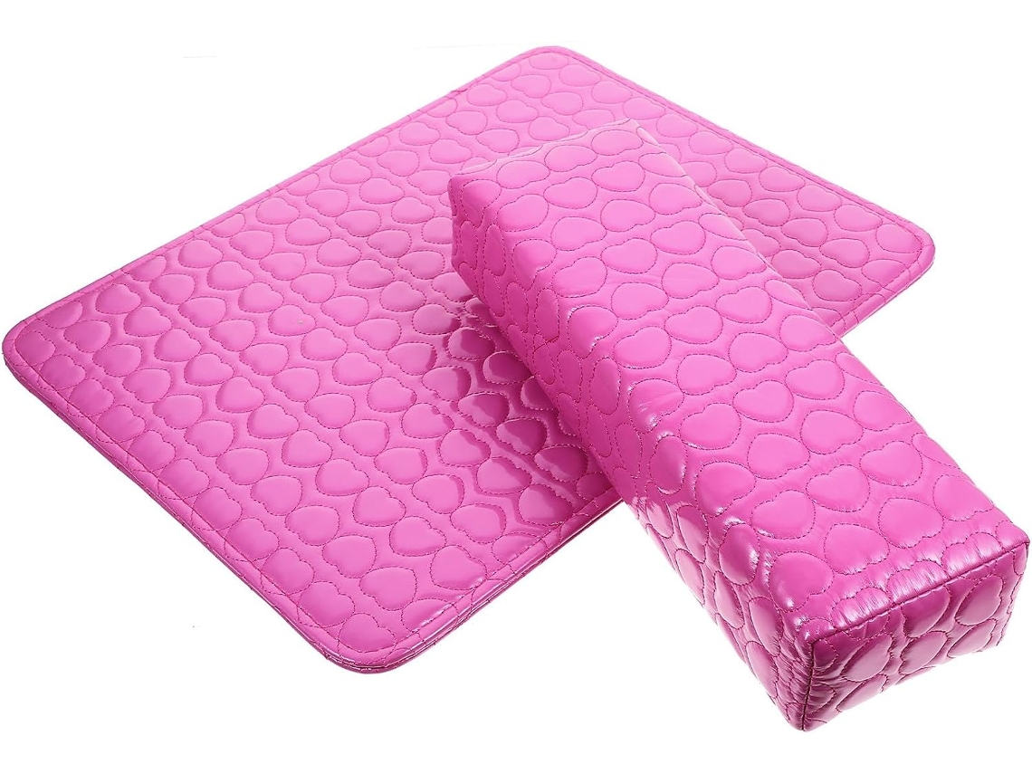 Almofada de beleza para unhas com espuma e couro PU, acessório profissional para manicure.