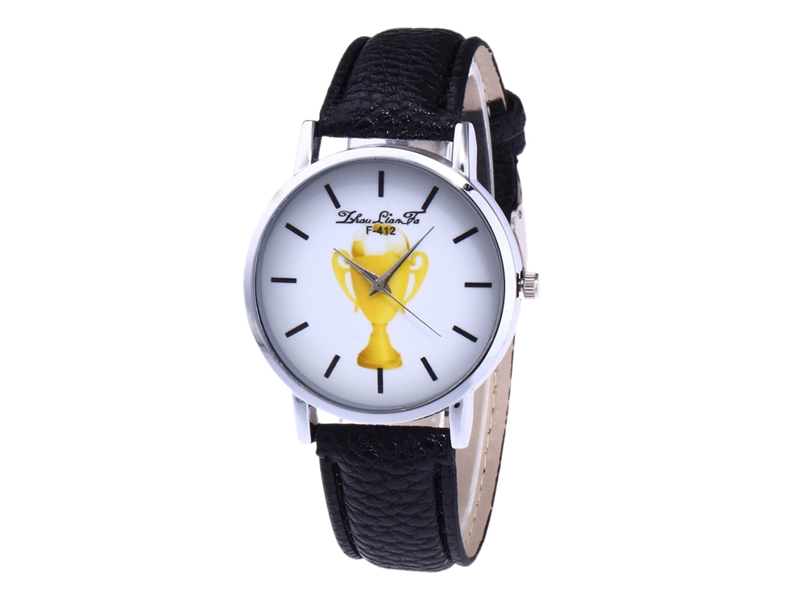 Reloj De Cuero Pu Casual De Moda Zhoulianfa Con Dial Redondo Estilo Simple Para Mujer Negro