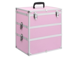 Vidaxl Caixa De Maquilhagem 37x24x40 Cm Alumínio Cor-de-rosa