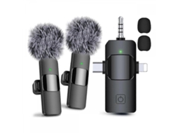 Microfones De Lapela Sem Fio 3 Em 1 Para Iphone, Android, Câmera, Microfone Usb C, Mini Aquaforge