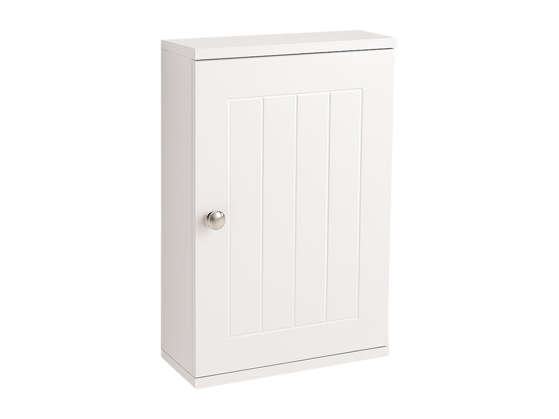 Armário De Parede Relaxdays Para Casa De Banho, 2 Prateleiras, 50x30x14 Cm, Fecho Magnético, Estilo Campestre, Branco