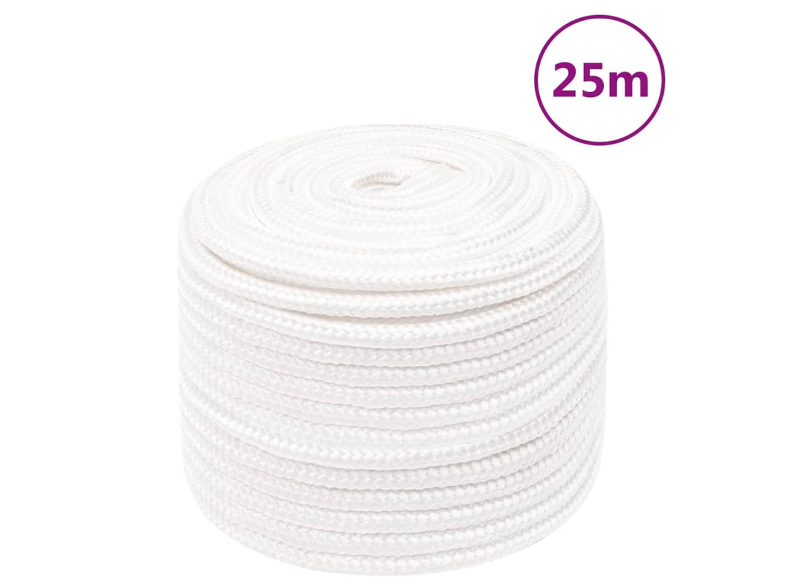 Vidaxl Corda De Barco 14 Mm 25 M Polipropileno Branco Completo