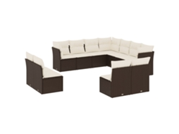 Garden Sofa Set, Garden Sofa Sets Vidaxl Marrom Rattan / Vime (n/a)