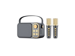 Mini Máquina De Karaokê Para Crianças E Adultos Alto Falante Bluetooth Portátil Com 2 Microfones Sem Fio Brinquedos Presente De Aniversár Yizhood