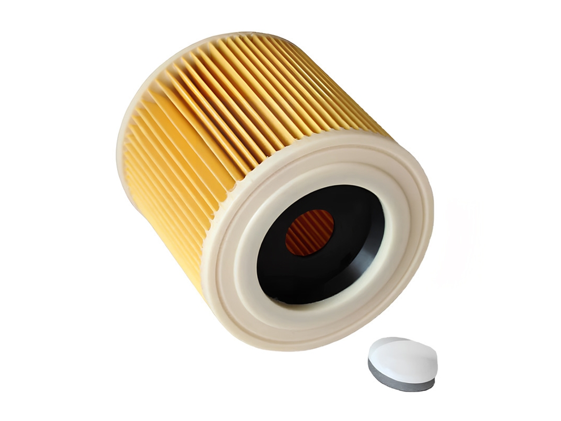 Um Filtro Hepa Amarelo Para Aspiradores.