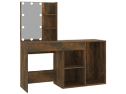 Led Dressing Table With Cabinet, Led Dressing Tables With Cabinets Vidaxl Marrom Madeira Processada (n/a)