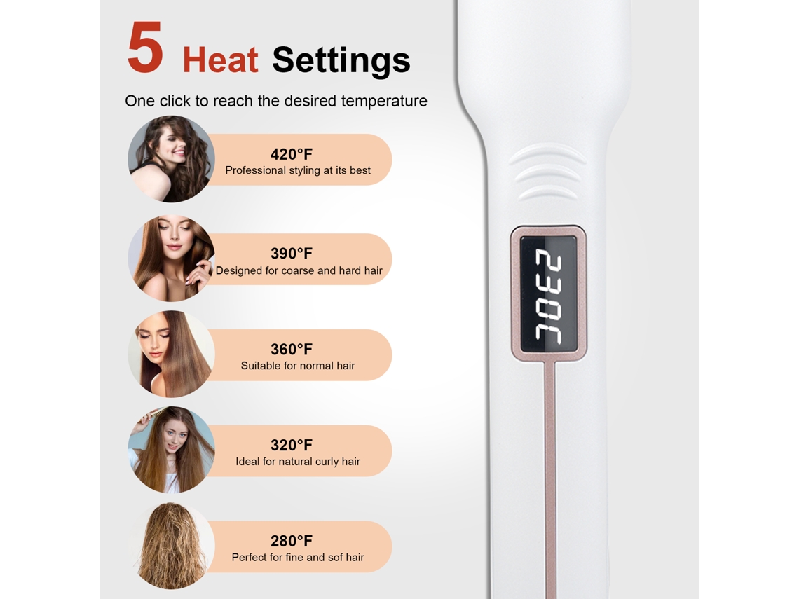 Placa Larga Chapinha De Cabelo Com Temperatura Ajustável Ferro Elétrico Profissional Para Estilo De Cabelo