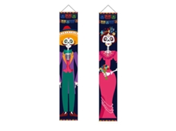 Bandeira Parede Dia Mortos Caveira Poliéster 100d
