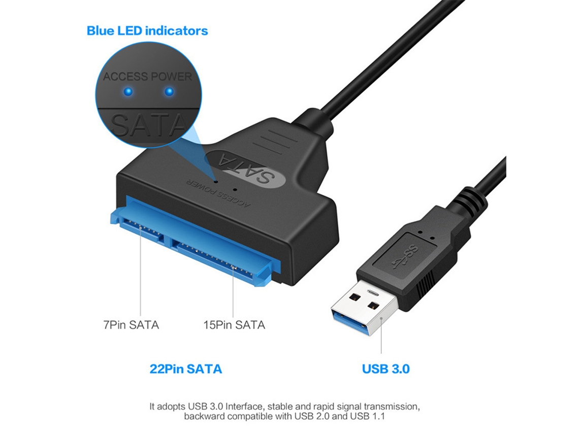 Adaptador Conversor Usb 2.0 Para Sata Cavo 22pin 2.5'' Drive Gratuito Para Laptop Ssd Hdd