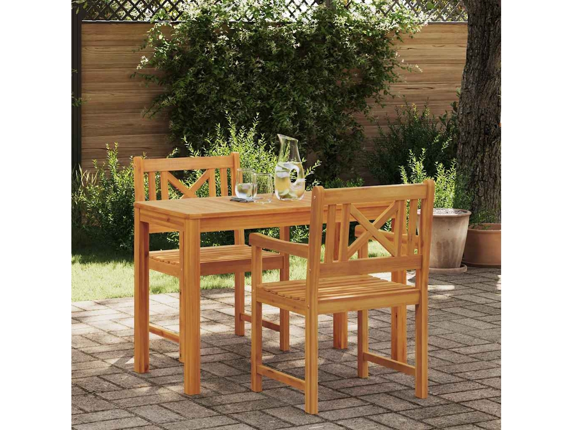 Vidaxl Conjunto De Jantar Para Jardim 3 Unid. Castanho