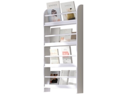 Prateleira De Madeira Para Livros E Revistas, 4 Níveis, 59w X 12d X 113h Cm, Branco