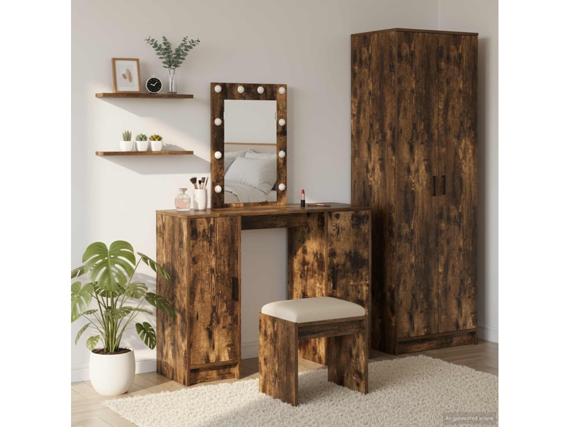 Vidaxl Mesa De Vestir Castanho 102 X 33 X 135 Cm Derivados De Madeira
