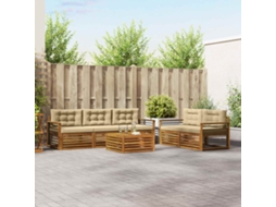 Vidaxl Conjunto De Sofás Para Exterior 6 Unid. Natural E Bege