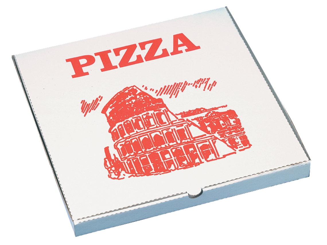 Caixa Quadrada para Pizza STARPAK 300 X 300 X 30 Mm Branco/Vermelho