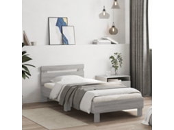 Vidaxl Estrutura De Cama C/ Cabeceira Derivados Madeira Cinza Sonoma