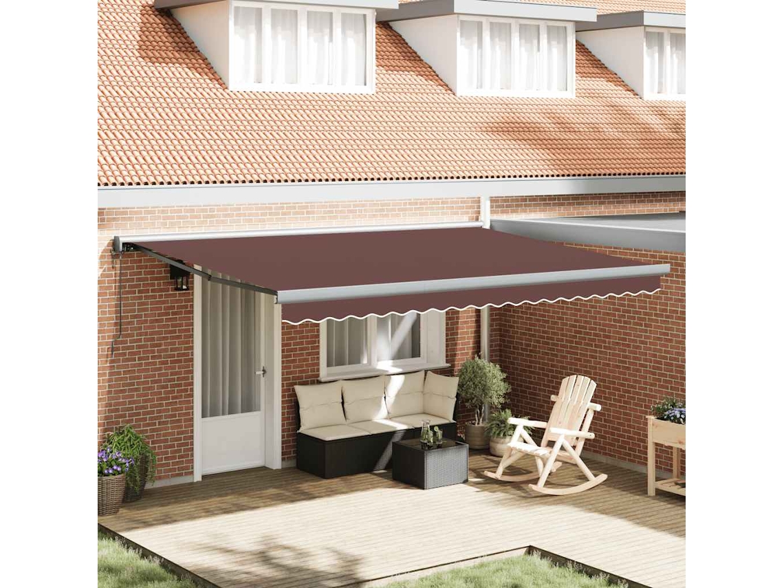 Vidaxl Toldo Retrátil Automático 450x300 Cm Castanho